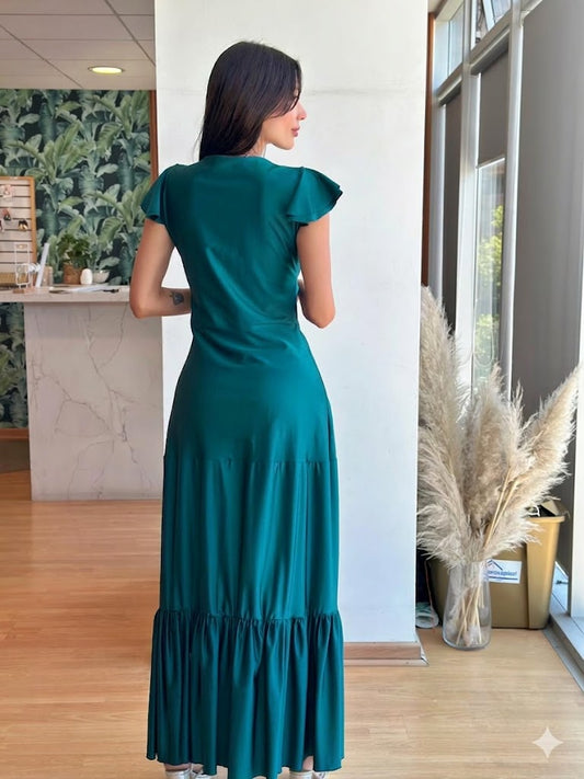 Vestido Lupe - Verde Petroleo