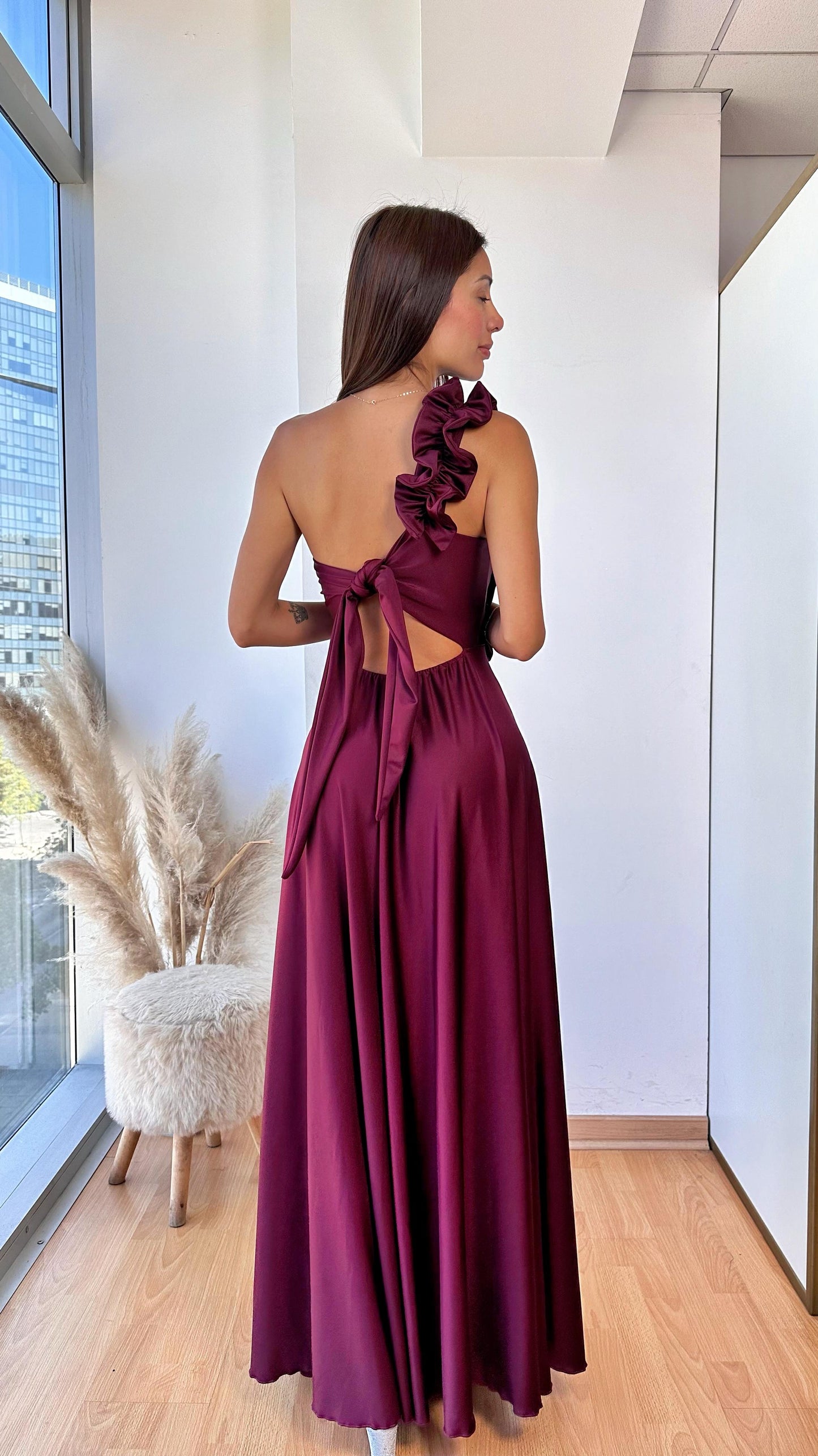 Vestido Pilar Burdeo