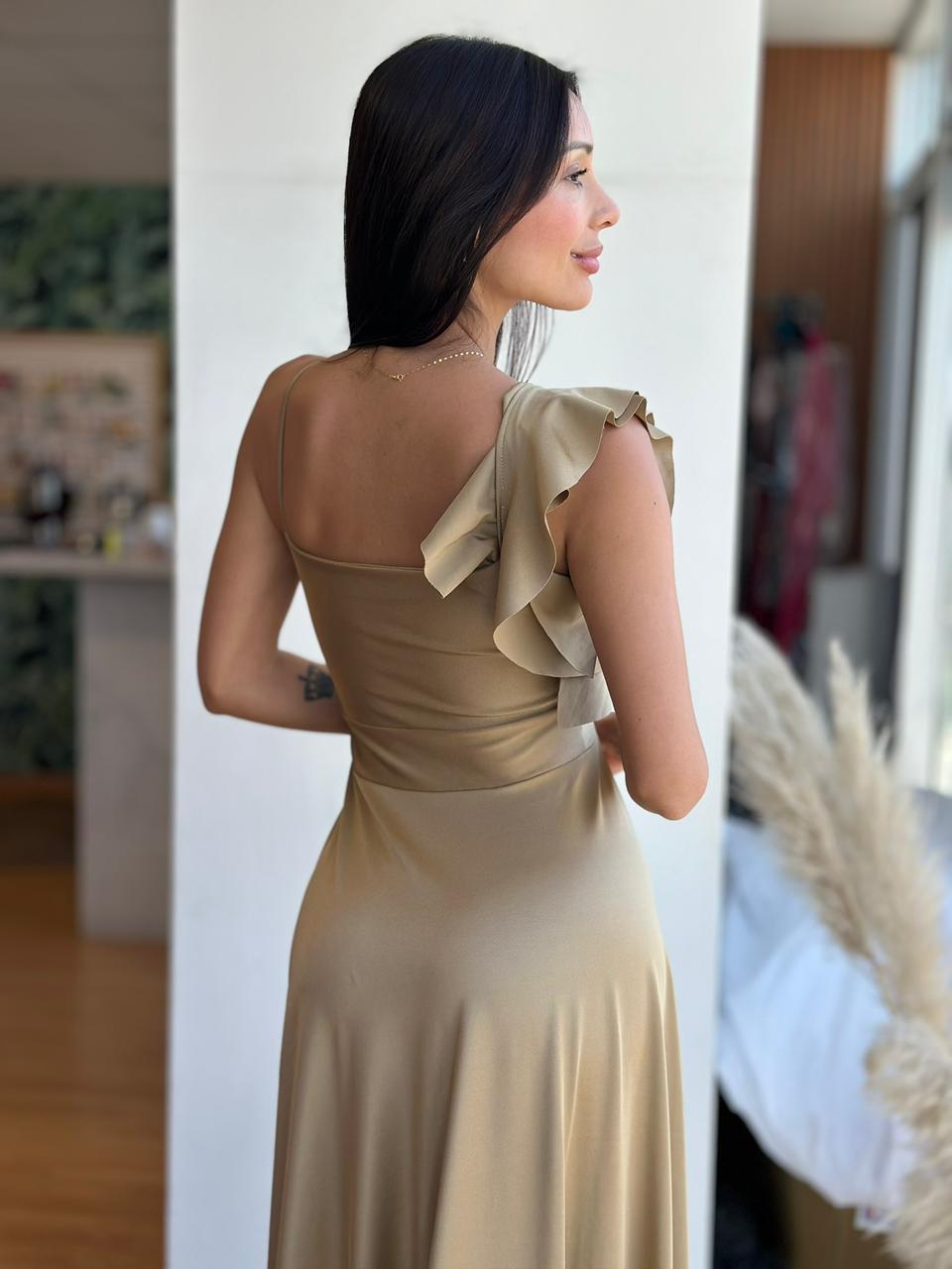 Vestido Kala una manga - Dorado