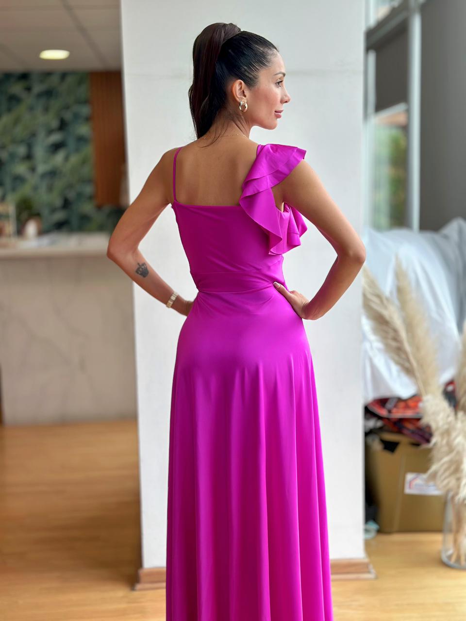 Vestido Kala - Magenta una manga