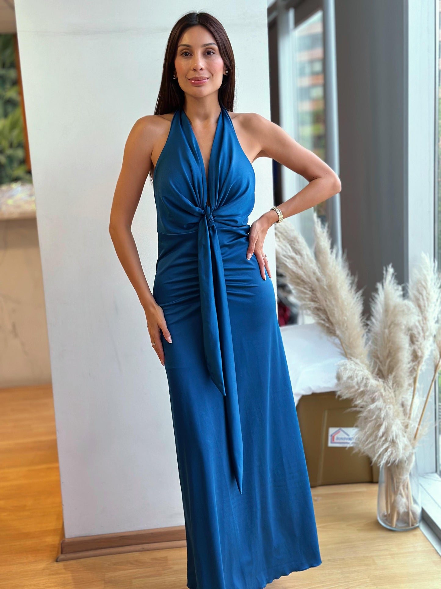 Vestido Trinidad - Azul Petroleo