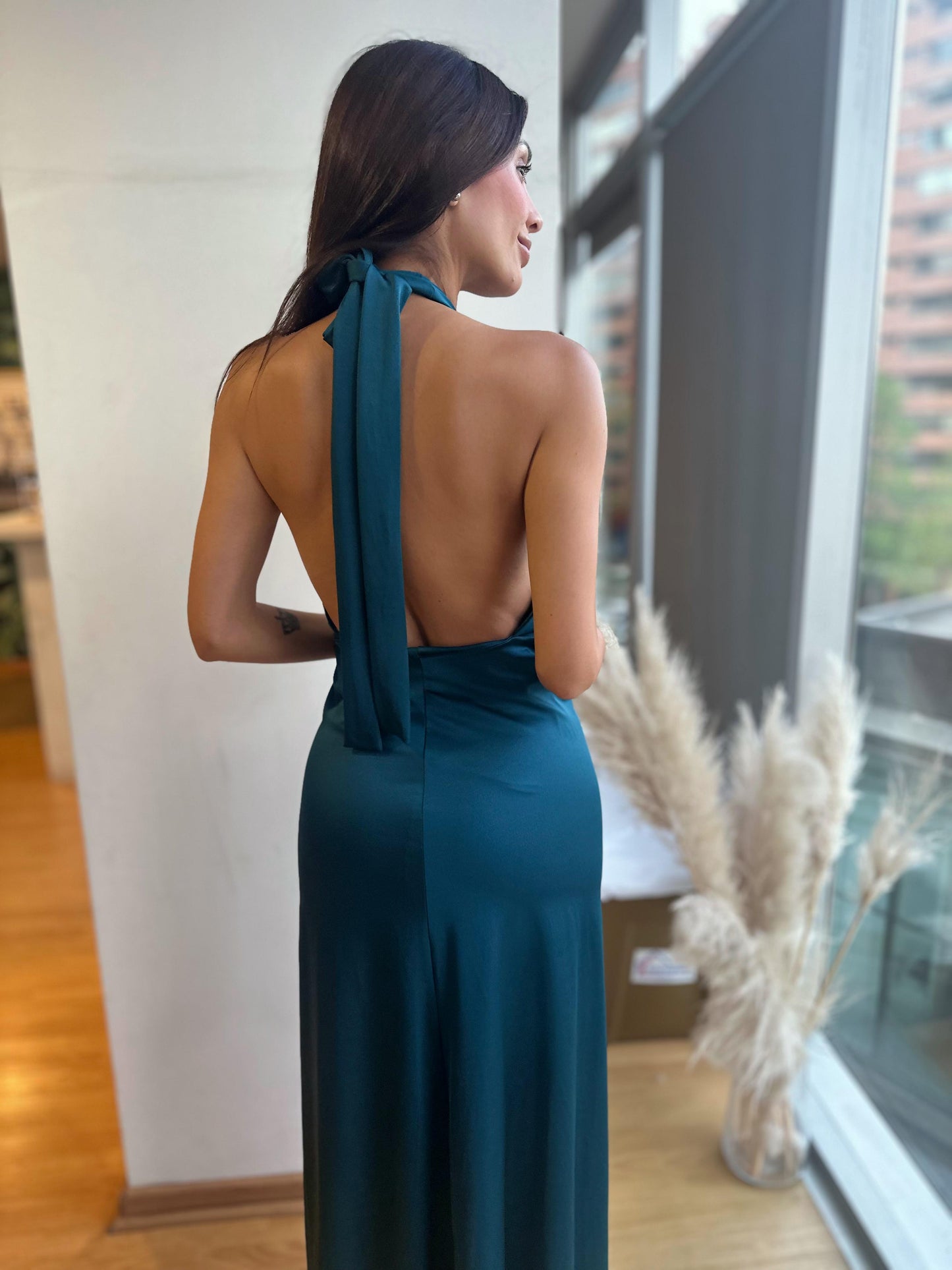 Vestido Trinidad - Verde Petróleo