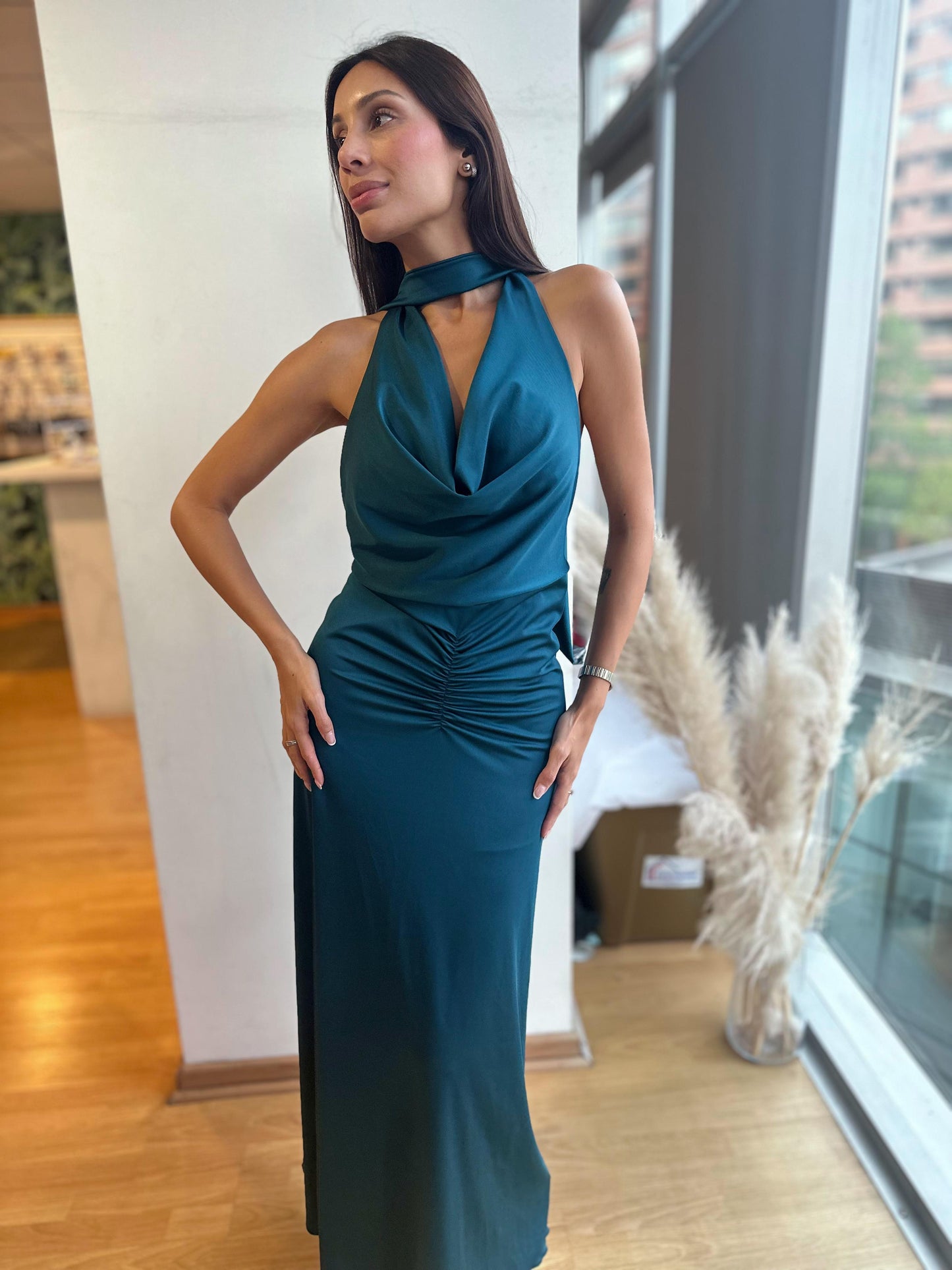 Vestido Trinidad - Verde Petróleo