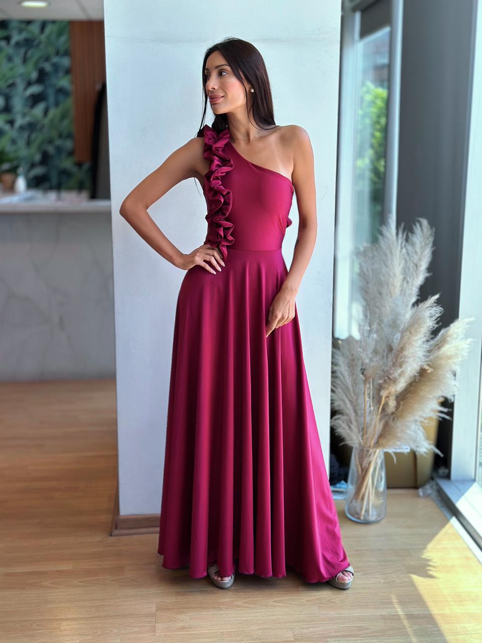 Vestido Pilar Borgoña
