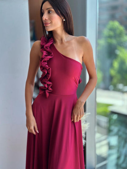 Vestido Pilar Borgoña