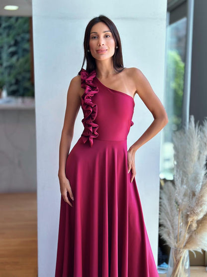 Vestido Pilar Borgoña