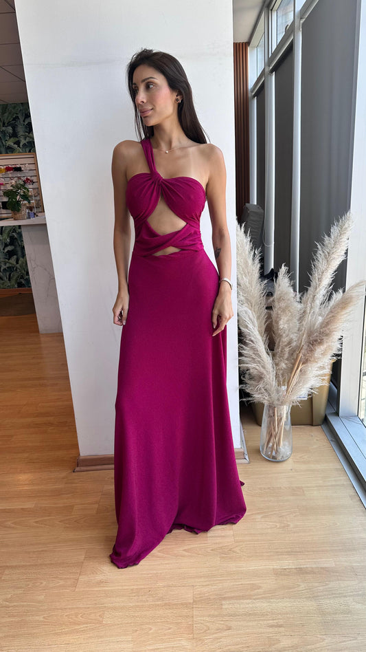 Vestido Nerea Guinda con brillos