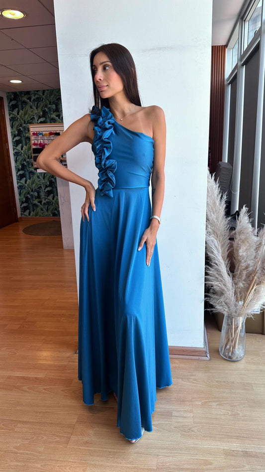 Vestido Pilar Azul Petroleo - Cathalea