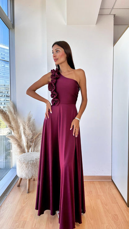 Vestido Pilar - Burdeo