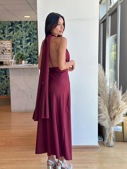 Vestido Colomba - Burdeo