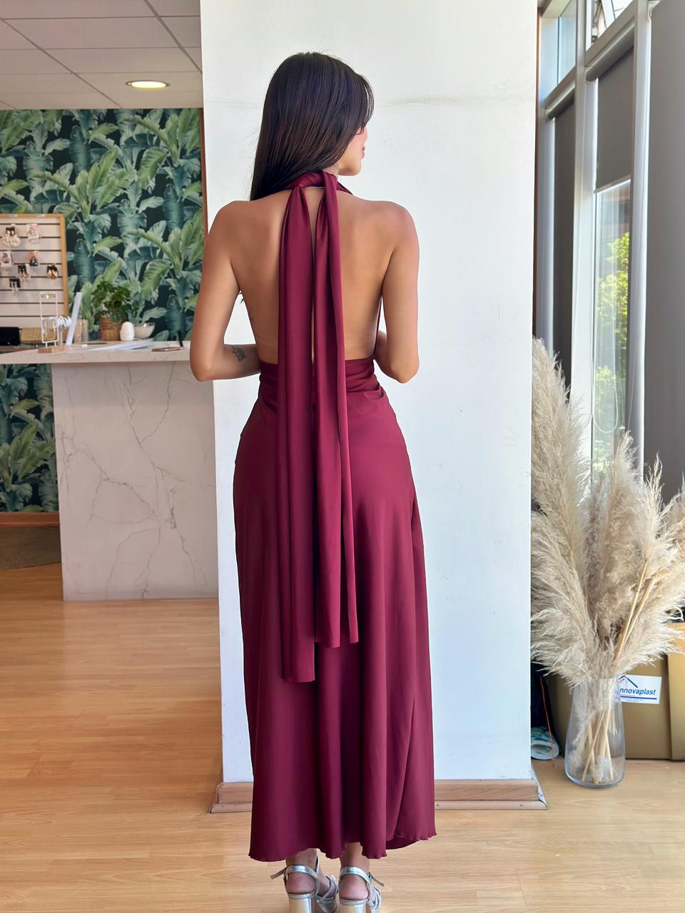 Vestido Colomba - Burdeo