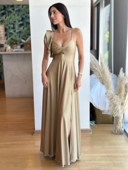 Vestido Kala una manga - Dorado