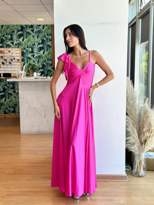 Vestido Kala - una manga Fucsia