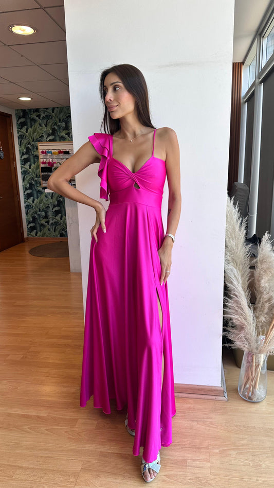 Vestido Kala Fucsia una manga