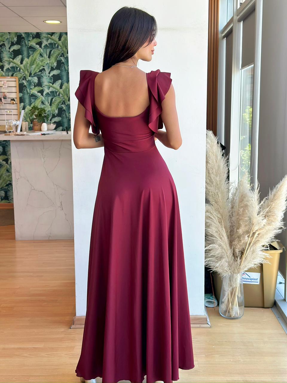 Vestido Kala - Burdeo