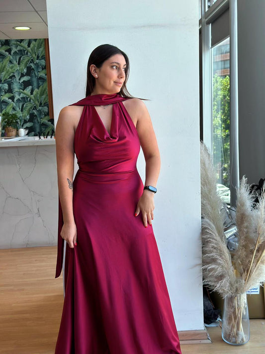 Vestido Luciana - Borgoña