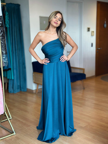 Vestido Mila Verde Petroleo