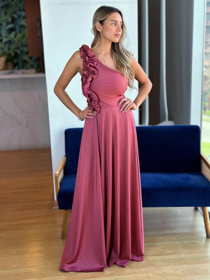 Vestido Pilar  Rosa viejo
