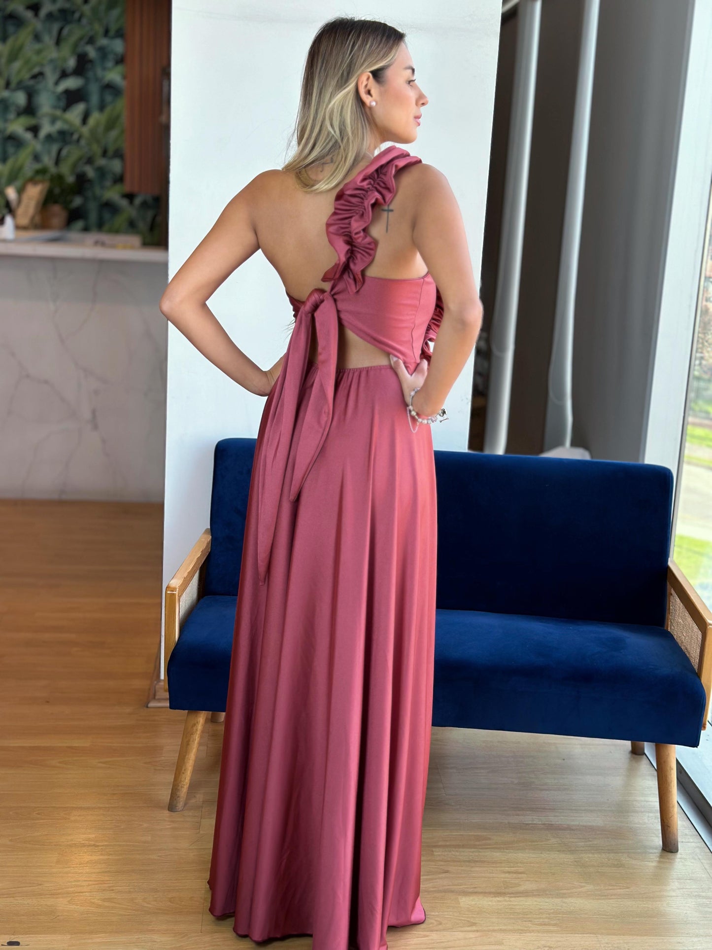 Vestido Pilar  Rosa viejo