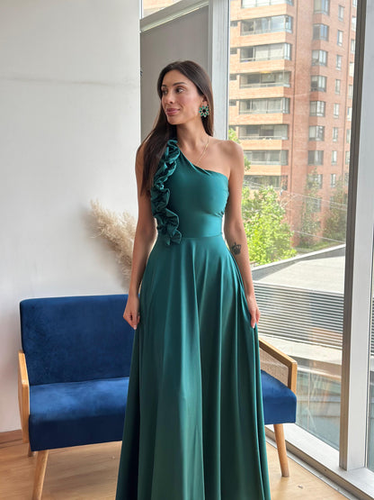 Vestido Pilar Verde Botella