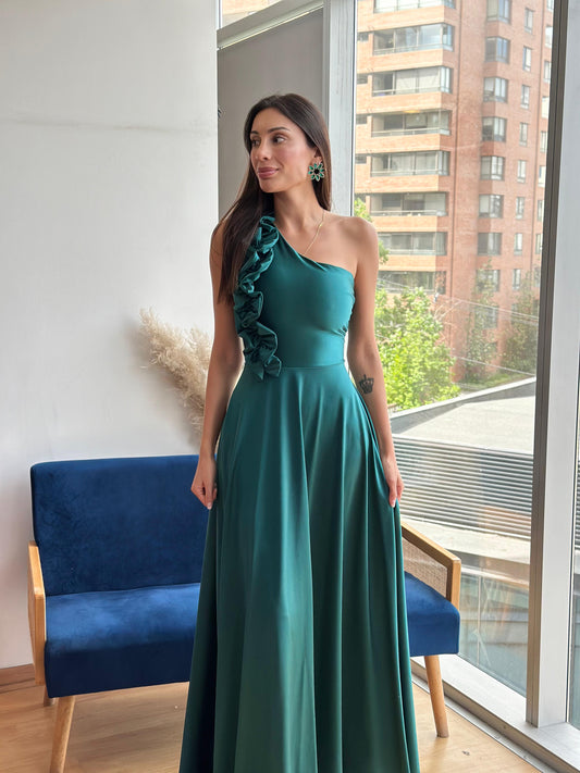 Vestido Pilar Verde Botella