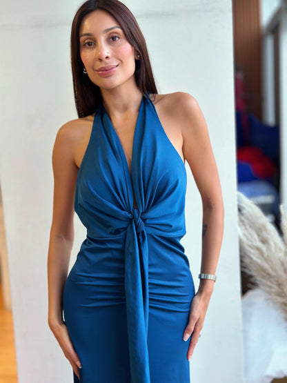 Vestido Trinidad -  Azul Petroleo