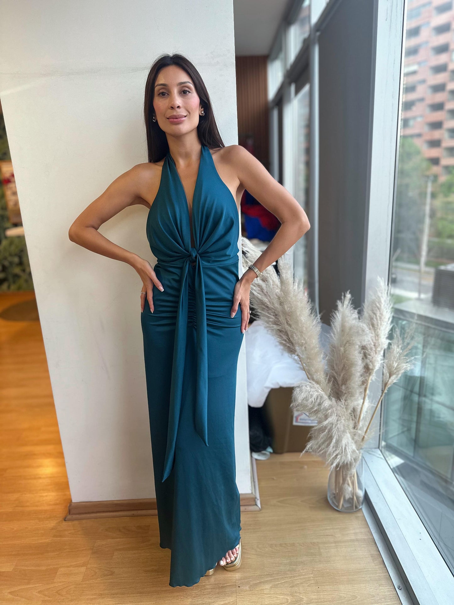 Vestido Trinidad - Verde Petróleo