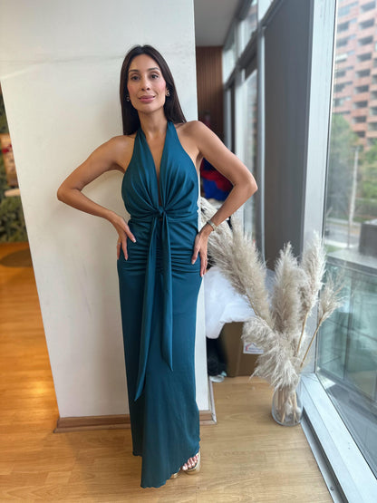 Vestido Trinidad - Verde Petróleo