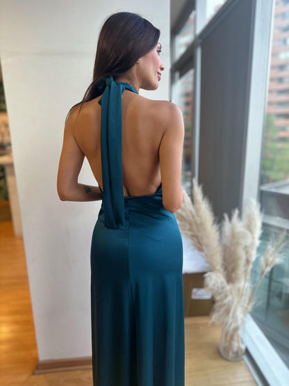 Vestido Trinidad - Verde Petróleo