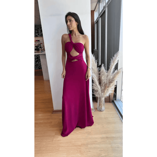 Vestido Nerea Guinda con brillos - Cathalea